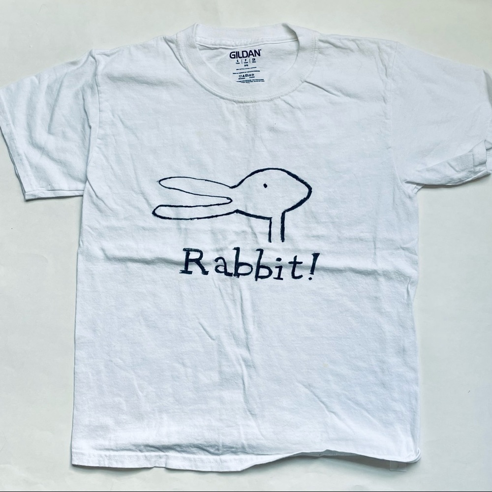 Custom Duck! Rabbit! Picture Book Cotton Tee Shirt Small